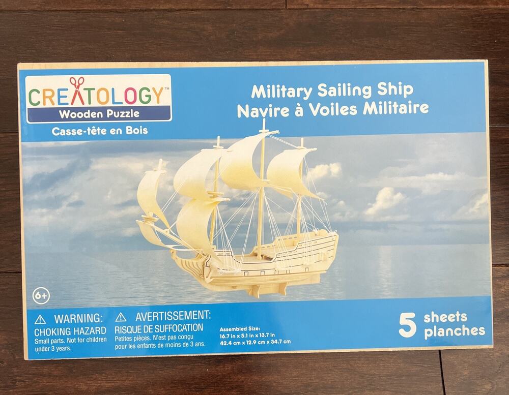 Creatology Military Sailing Ship 3D Wooden Puzzle
